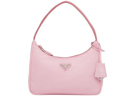 light pink prada bag.